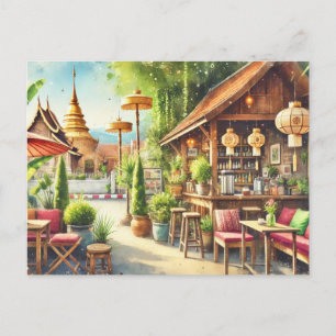 Cafe in Chiang Mai Wat Phra Singh Postcard