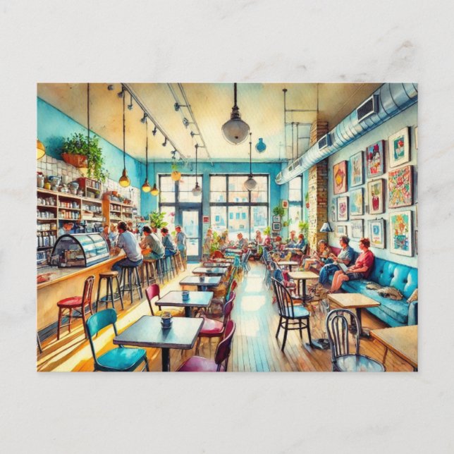 Cafe in Chicago Andersonville Postcard (Front)