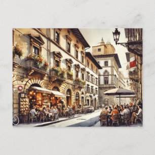 Cafe in Florence Italy Postcard