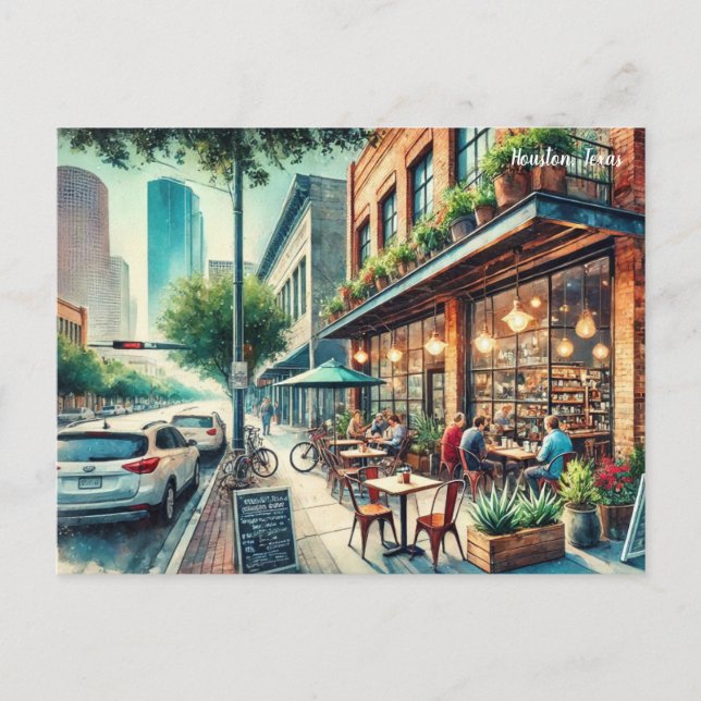 Cafe in Houston Texas Postcard (Front)