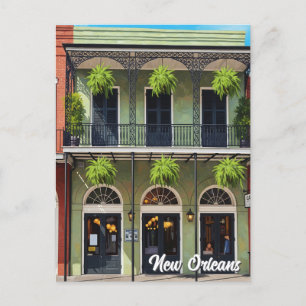 Cafe in New Orleans Louisiana Holiday Postcard