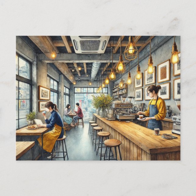 Cafe in Osaka Postcard (Front)