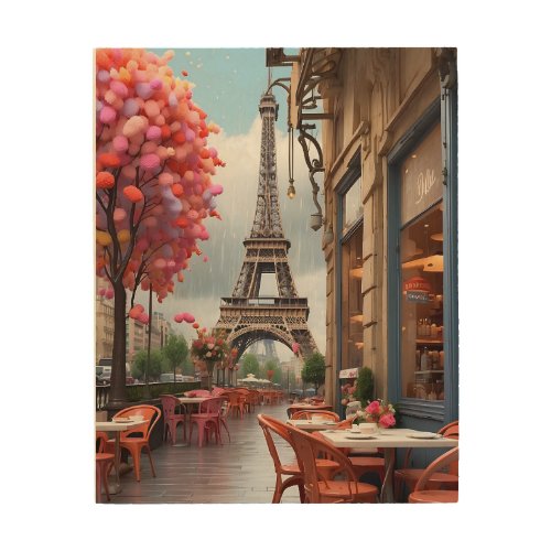 Cafe in Paris Wood Wall Art