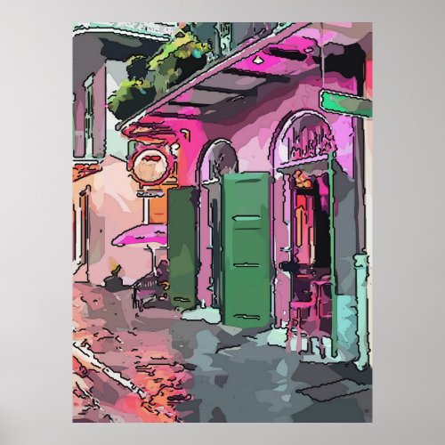 Cafe In Pirates Alley French Quarter New Orleans Poster