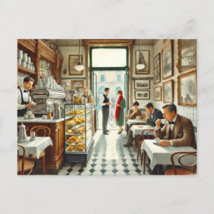 Cafe in Rome Mug Postcard