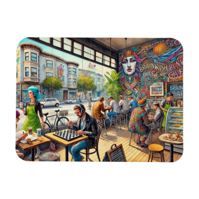 Cafe in San Francisco Mission District Mug Magnet (Horizontal)