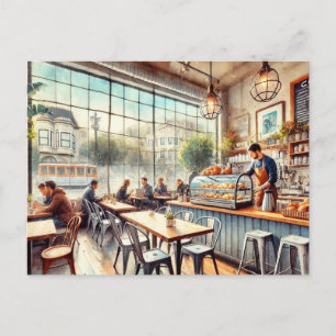 Cafe in San Francisco Mug Postcard