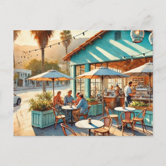 Cafe in Santa Barbara California Postcard (Front)