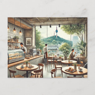 Cafe in Seoul Korea Namsan Mug Postcard