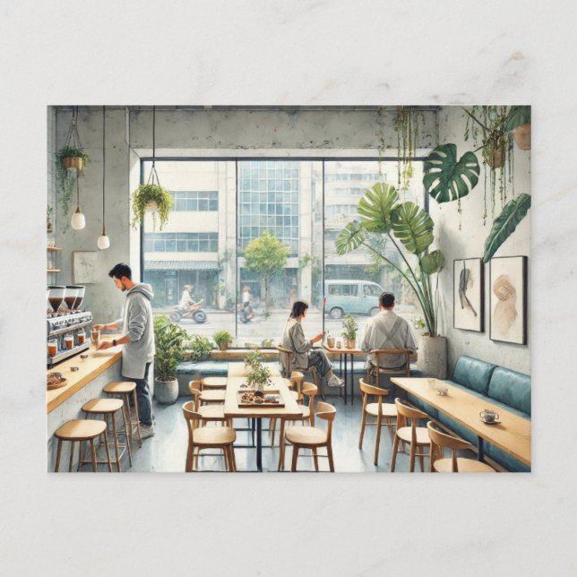 Cafe in Taipei Postcard (Front)