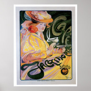 Cafe Jacamo Vintage Coffee Drink Ad Art Poster