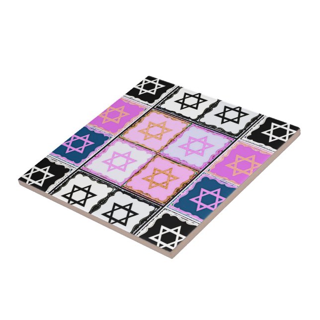 Cafe Judaica Rose Star Ceramic Tile (Side)