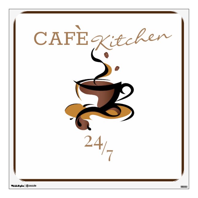 Cafe Kitchen 24/7 Wall Decal-Tranceparency Wall Decal (Front)