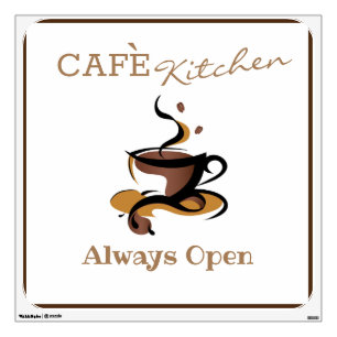 Cafe Kitchen Always Open Wall Decal-Tranceparency Decal
