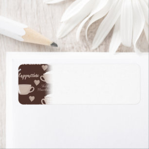 Cafe Latte Brown Coffee Cup Cappuccino Lover Label