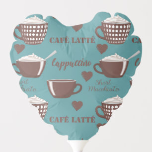 Cafe Latte Cappuccino Brown Coffee Cups Cream Balloon