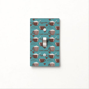 Cafe Latte Cappuccino Brown Coffee Cups Cream Light Switch Cover