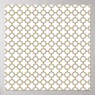 Cafe Latte Quatrefoil Poster