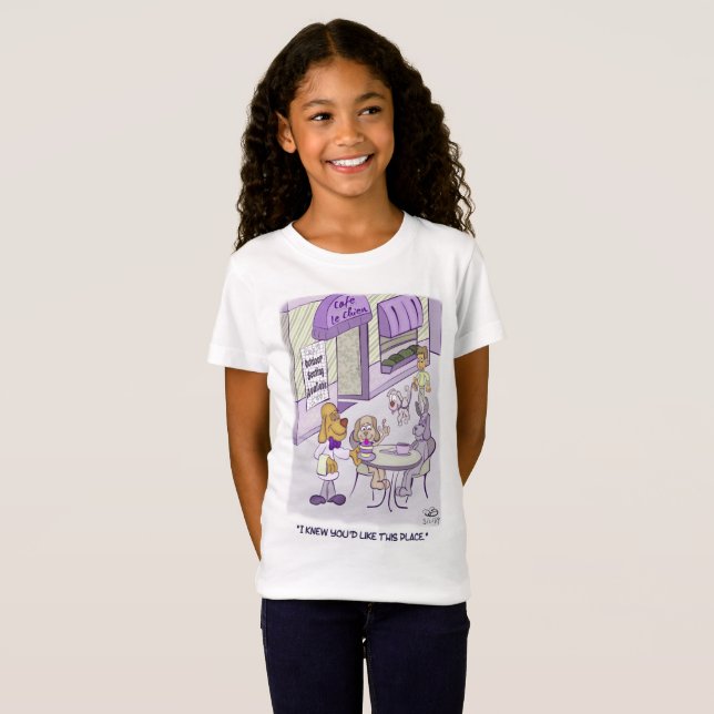 Cafe Le Chien Girls T-Shirt (Front Full)