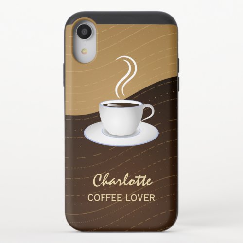 Cafe Lovers Cool Coffee and Cream Waves Clearly iPhone XR Slider Case