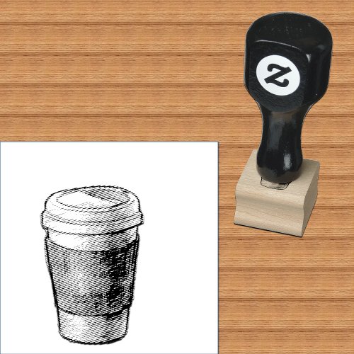 Cafe loyalty coffee cup eco rubber stamp