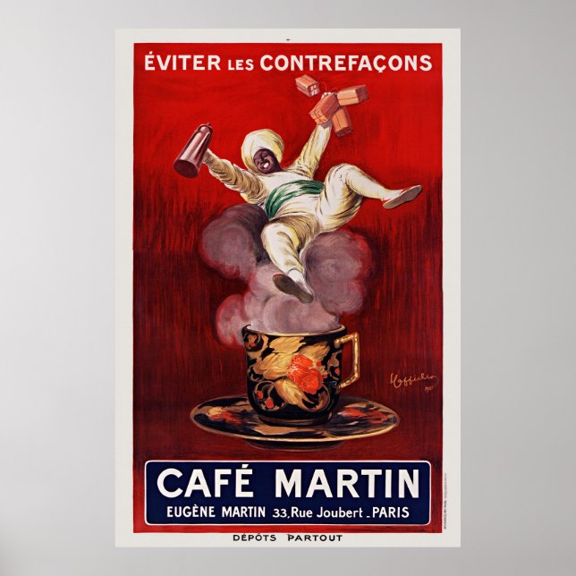 Cafe Martin French Art Deco Vintage Poster 1921 (Front)