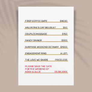 Café Menu Fun Unique Save the Date Invitation