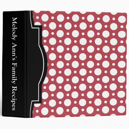 Cafe Merlot Assorted Polka Dots 2 Recipe Binder