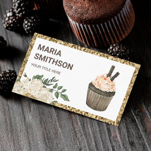 Cafe Mocha Chocolate Cupcake Pastry Chef Bakery Business Card