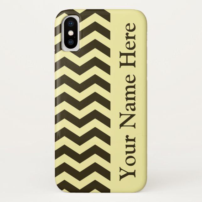 Café Mocha Cream Neutral Chevrons Case-Mate iPhone Case (Back)