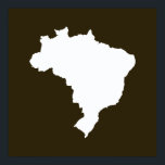 Café Mocha Festive Brazil at Emporio Moffa Poster<br><div class="desc">Brazil map outline in white with contrasting colors in Emporio Moffa's Festive Brazil palette inspired by the national flag,  carnival and the coffee industry.</div>