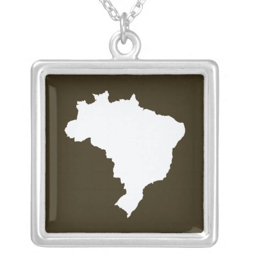 Caf Mocha Festive Brazil at Emporio Moffa Silver Plated Necklace