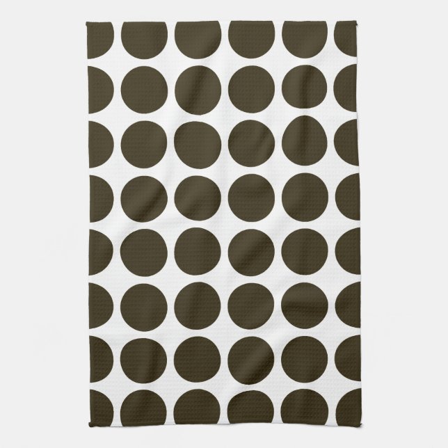 Café Mocha Neutral Dots Kitchen Towel (Vertical)