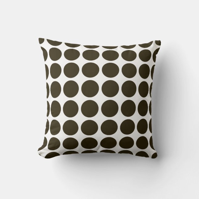 Café Mocha Neutral Dots Throw Pillow (Front)