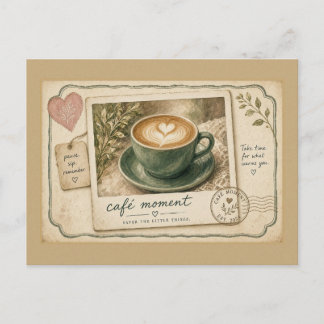 Cafe Moment Savor the Little Things Latte Postcard