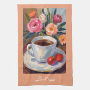 Café Morning Watercolor cuppa – Coffee Lover Kitchen Towel