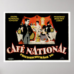 Cafe National Vintage Cafe Drink Ad Art Poster