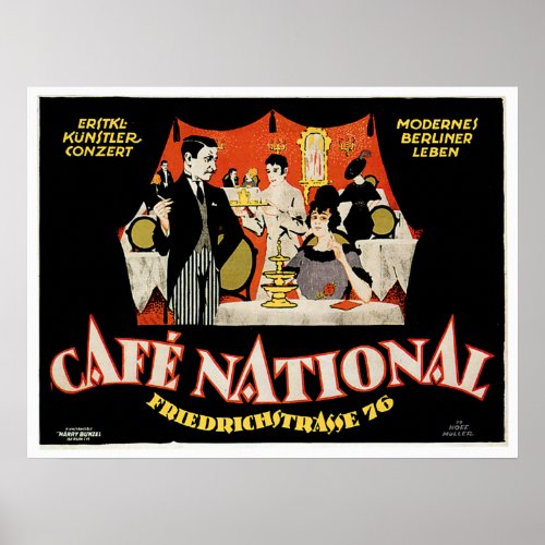 Cafe National Vintage Cafe Drink Ad Art Poster