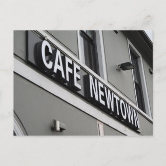 Cafe Newtown Sign Postcard