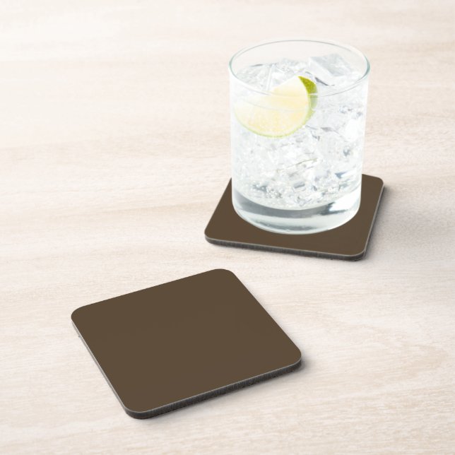 Café noir (solid color)  beverage coaster (Right Side)