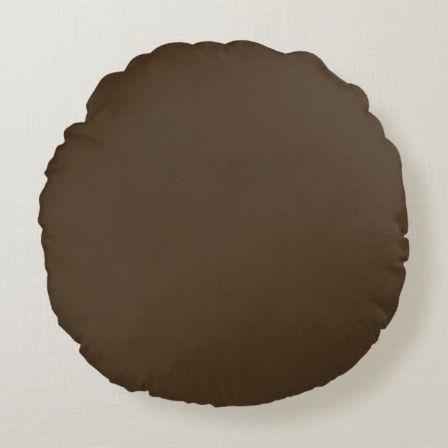 Café noir (solid color)  round pillow (Front)