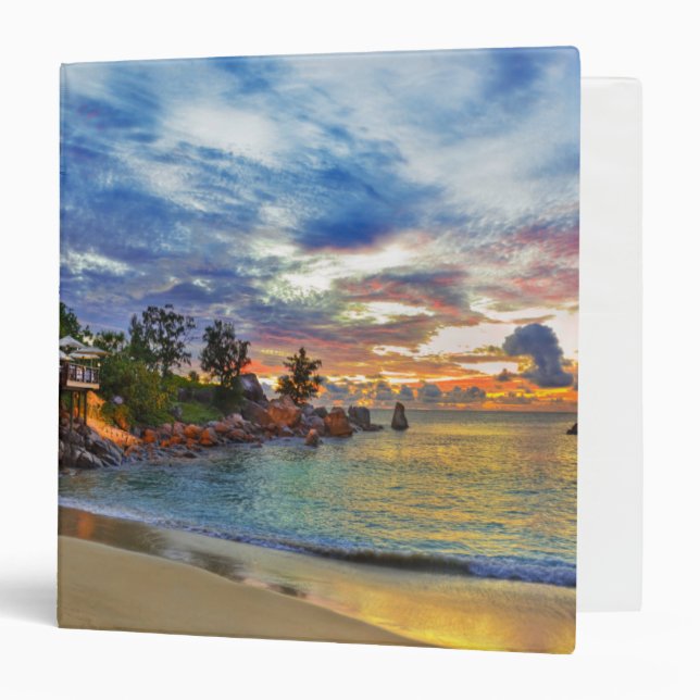Cafe On Tropical Beach At Sunset Binder (Front/Inside)