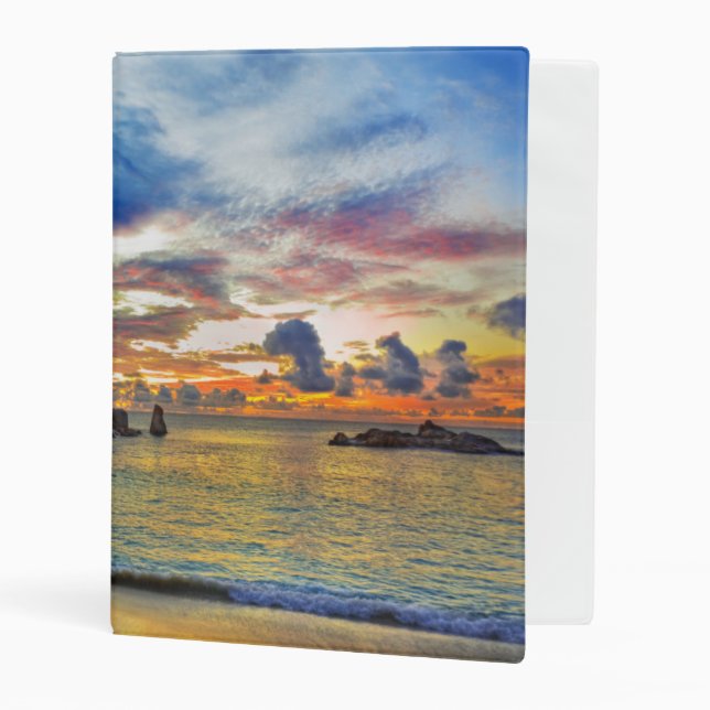 Cafe On Tropical Beach At Sunset Mini Binder (Front/Inside)