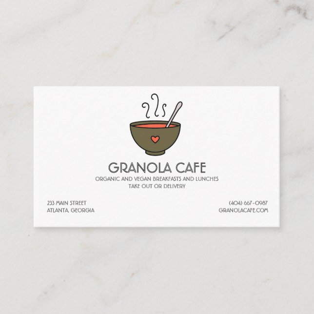 Cafe or Restaurant Soup Bowl Business Card (Front)