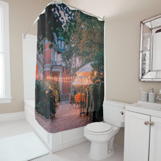Cafe Outdoor Scene Shower Curtain