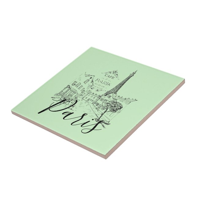 Cafe Paris   Ceramic Tile (Side)