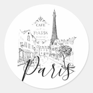 Cafe Paris   Classic Round Sticker