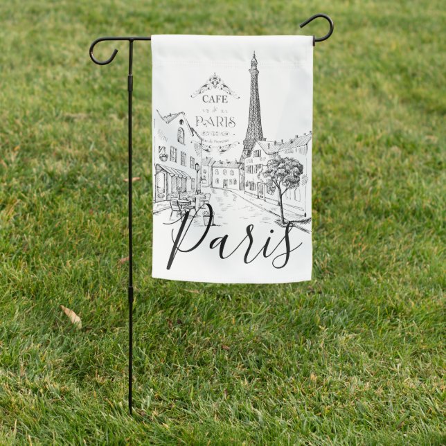 Cafe Paris   Garden Flag (In SItu)