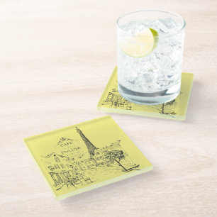 Cafe Paris Glass Coaster