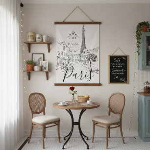 Cafe Paris Hanging Tapestry